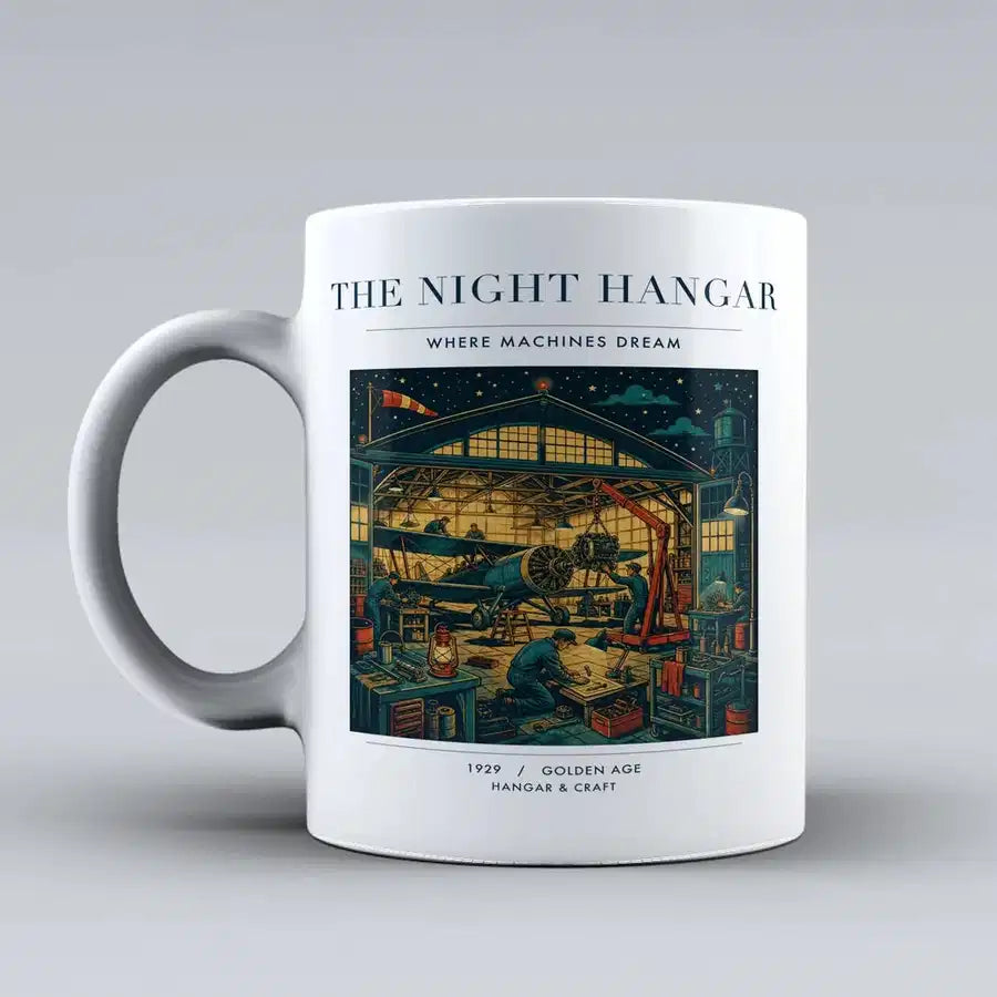 VINTAGE G4049 - The Night Hangar - Ceramic Mug design on white