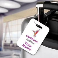 Thumbnail for Carbbean Airlines aviation print acrylic luggage tag, durable acrylic.
