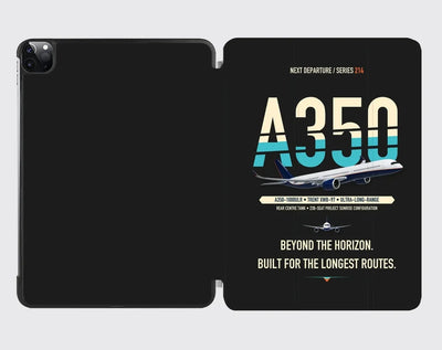 Airbus A350-1000ULR design on black ipad tablet case
