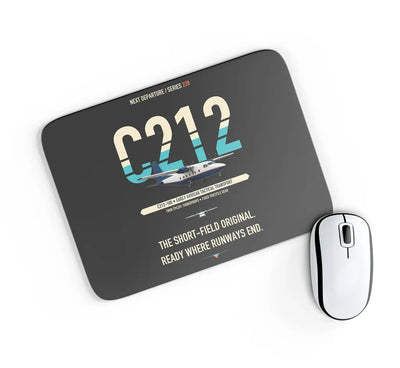 CASA C-212-100 Aviocar design on black rectangle mouse pad