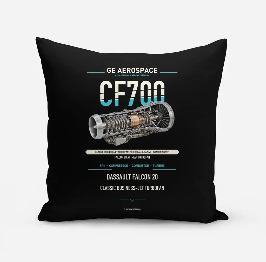 CF700 design on black pillow