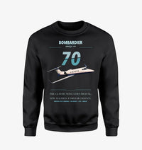 Thumbnail for Bombardier Learjet 70 design on black sweatshirt
