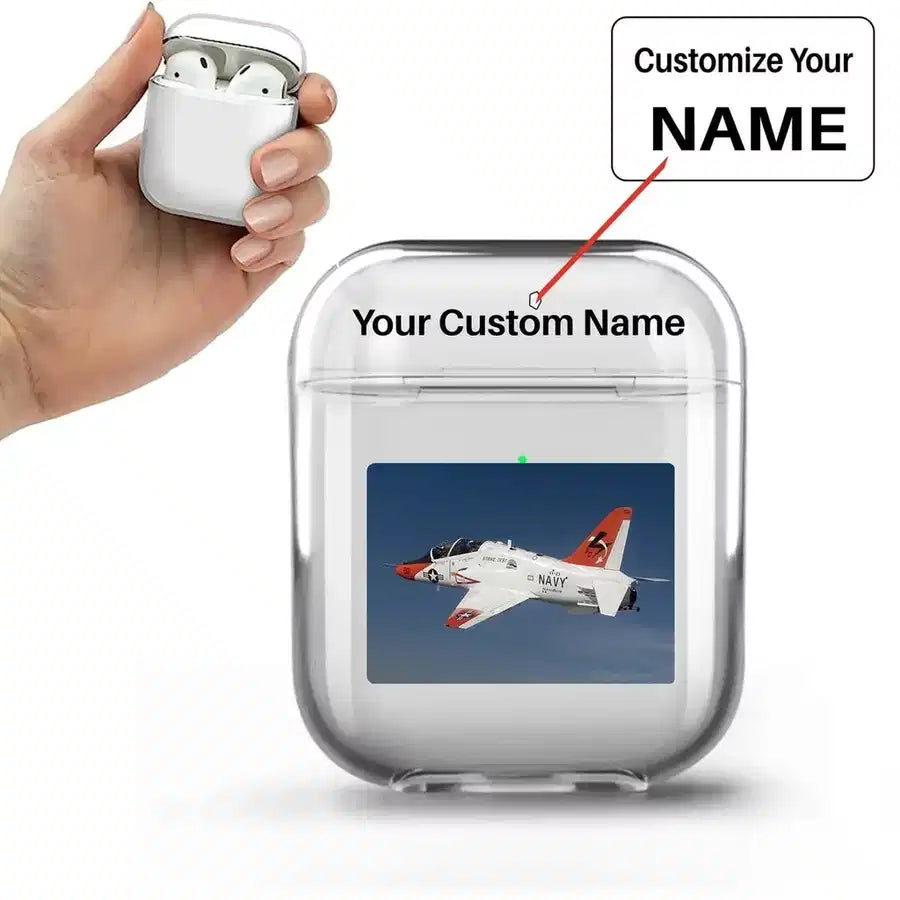 US Navy Training Jet AirPods transparent case - Normal + Name