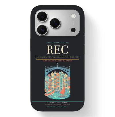 Recife Airport (REC) design on black iPhone 17 Pro MagSafe case