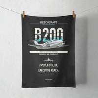 Thumbnail for Beechcraft King Air B200 design on black towel