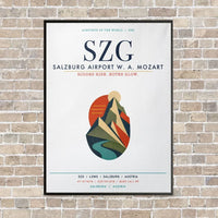 Thumbnail for Salzburg Airport SZG vertical canvas print - framed - white background