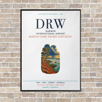 Thumbnail for Darwin International Airport DRW vertical canvas print - framed - white background