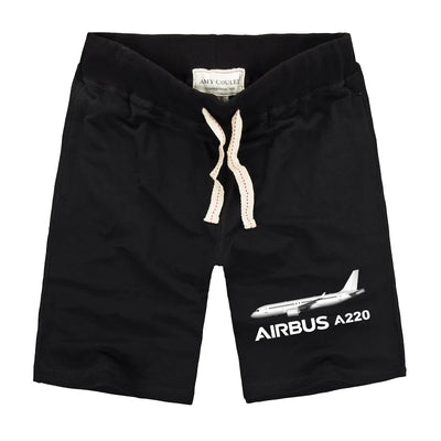 The Airbus A220 aviation design on soft cotton shorts.