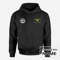 Thumbnail for Aviation Lovers aviation design on soft cotton blend men's hoodie with small chest logo.