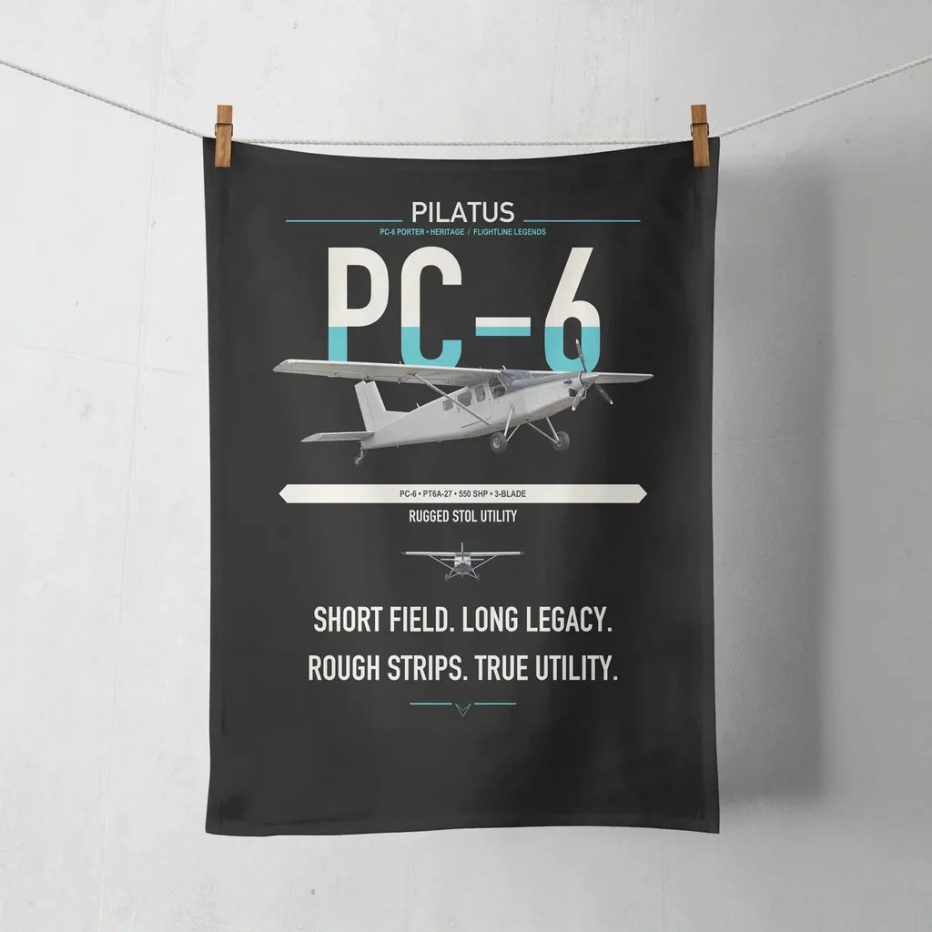 Pilatus PC-6 Porter design on black towel