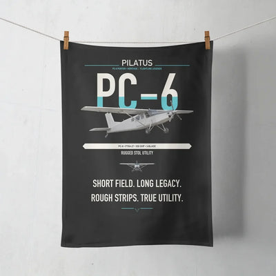 Pilatus PC-6 Porter design on black towel