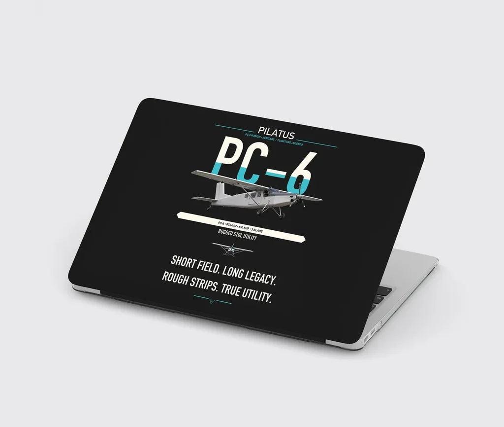 Pilatus PC-6 Porter design on black MacBook case