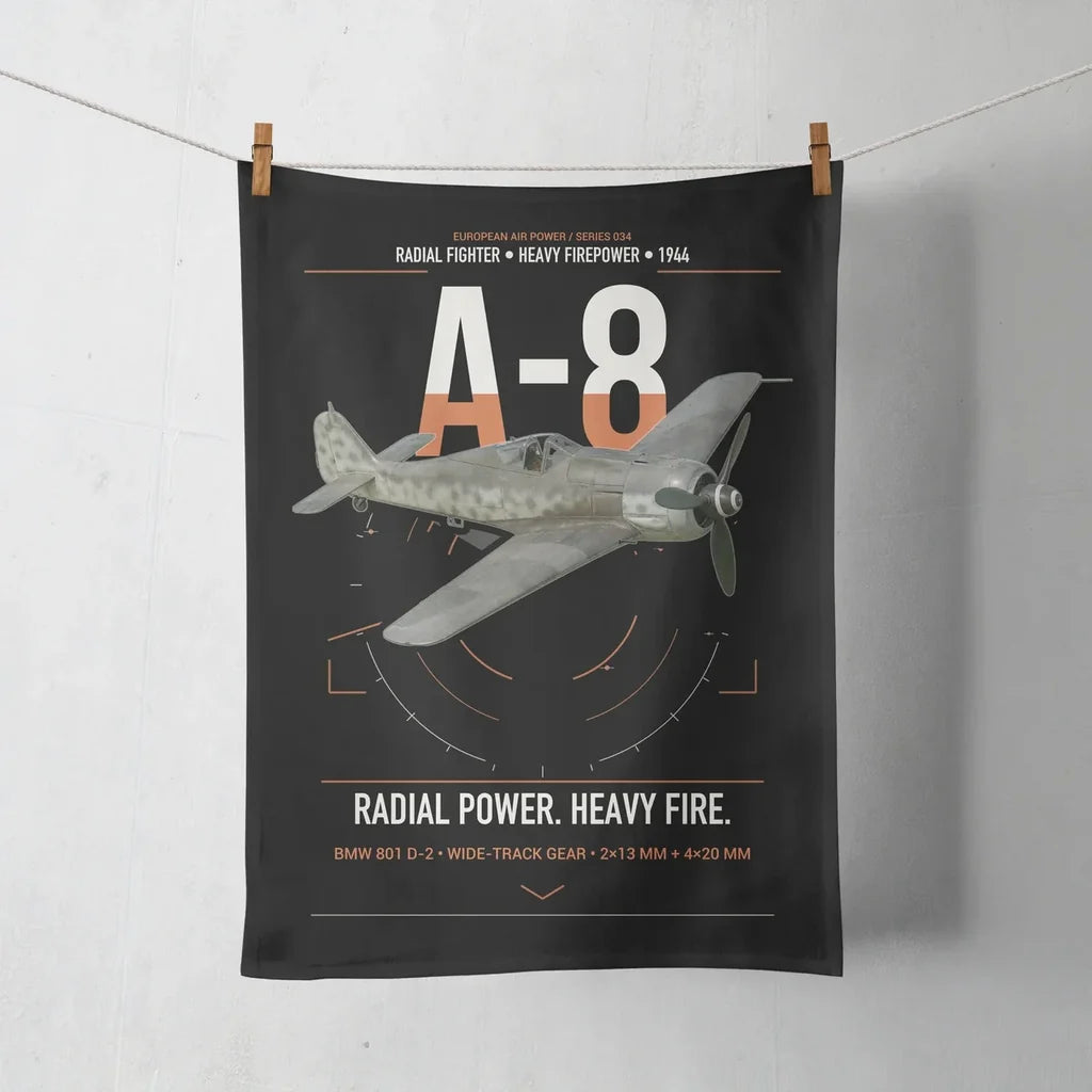Focke-Wulf Fw 190A-8 design on black towel