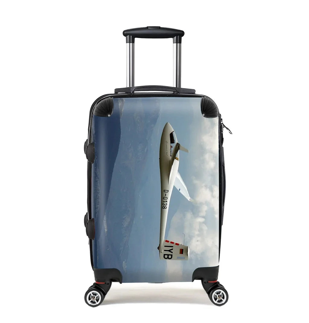 Cruising Glider Cabin Size aviation print luggage, durable shell.
