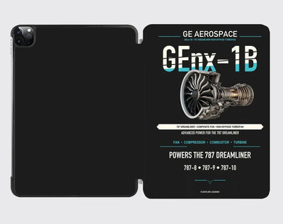 GEnx-1B design on black ipad tablet case