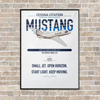 Thumbnail for Cessna Citation Mustang vertical canvas print - framed - white background