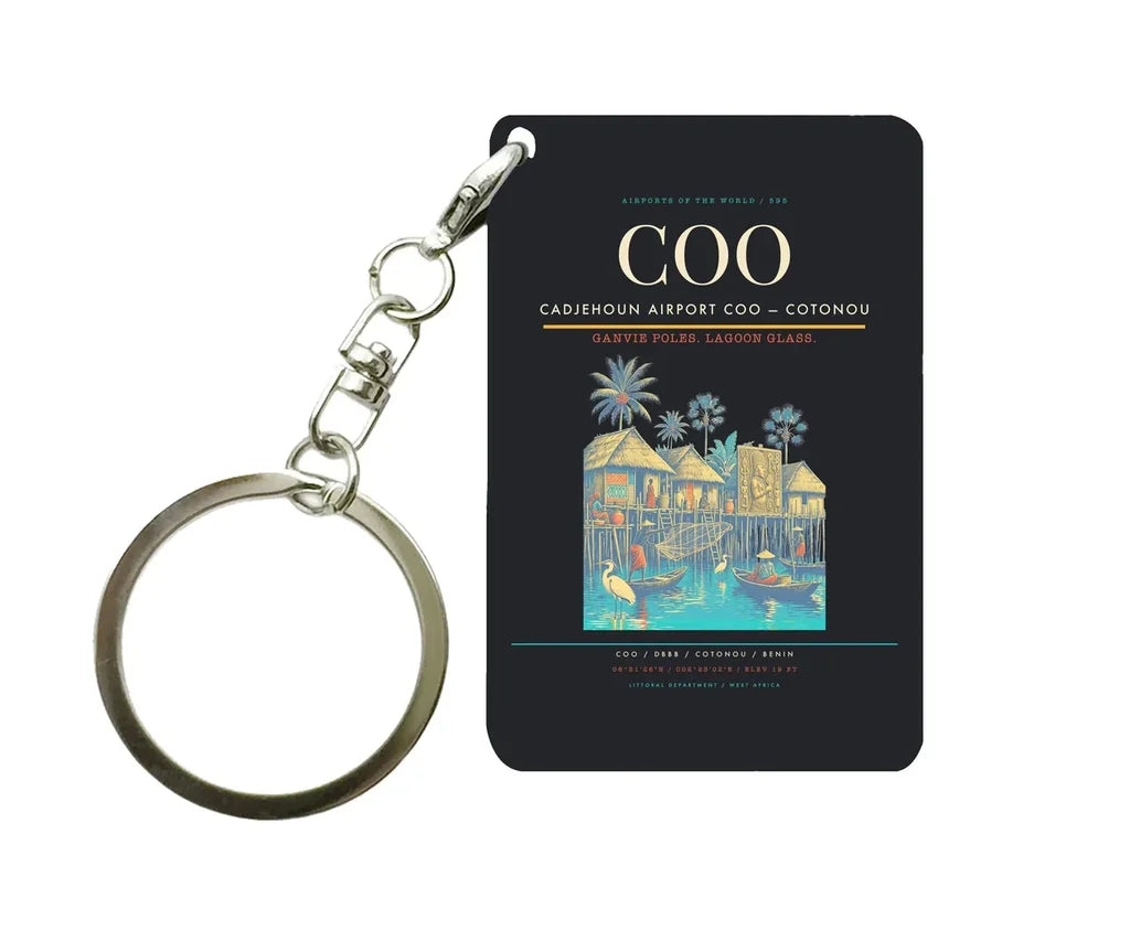 Cadjehoun Airport COO — Cotonou Key Chain design on black key chain