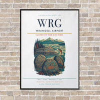 Thumbnail for Wrangell Airport WRG vertical canvas print - framed - white background