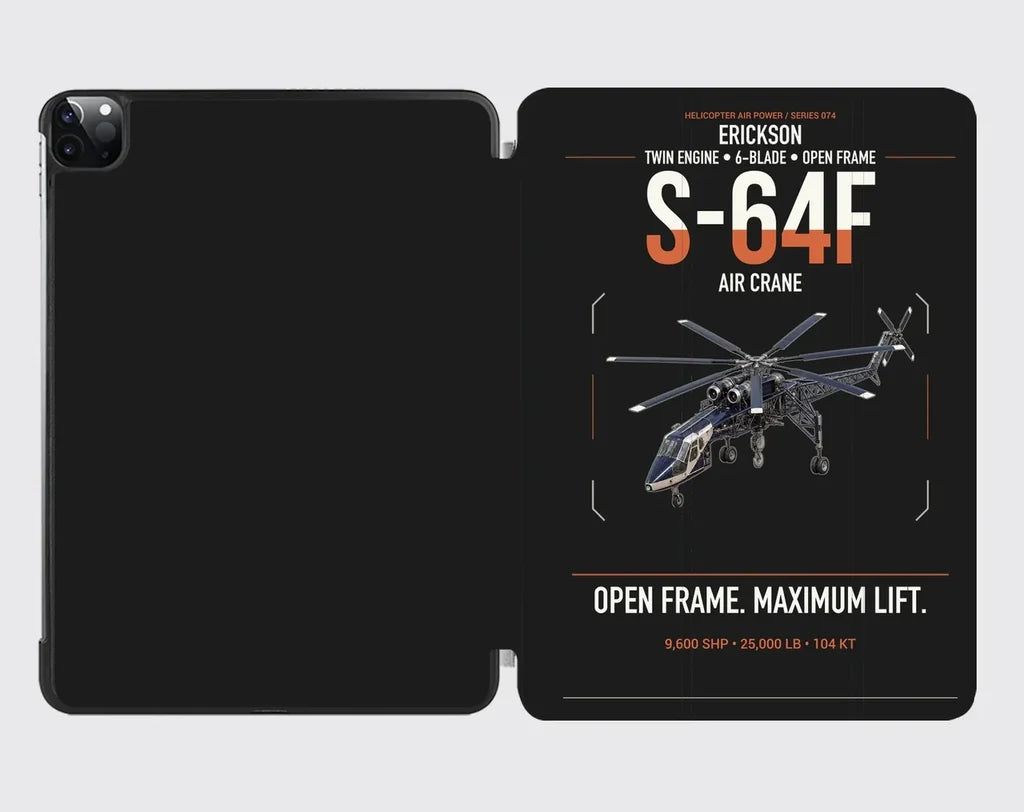 Erickson S-64F Air Crane design on black ipad tablet case