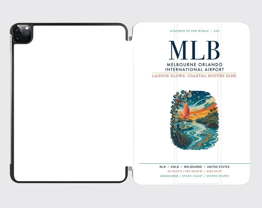 Melbourne Orlando International Airport (MLB) design on white ipad tablet case
