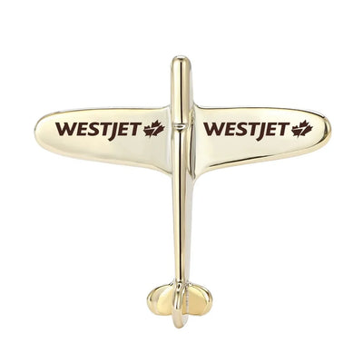 WestJet Airlines Airplane Shape aviation-themed airplane-shape brooch, polished alloy.