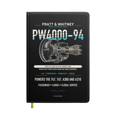PW4000-94 design on black notebook