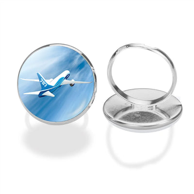 Beautiful Painting of Boeing 787 Dreamliner aviation ring in stainless steel.