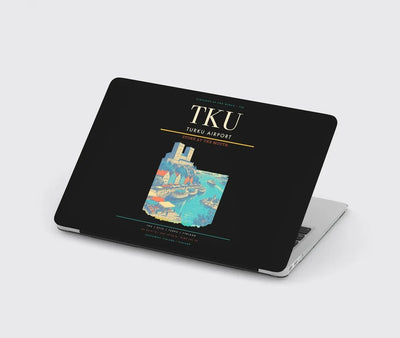 Turku Airport (TKU) design on black MacBook case
