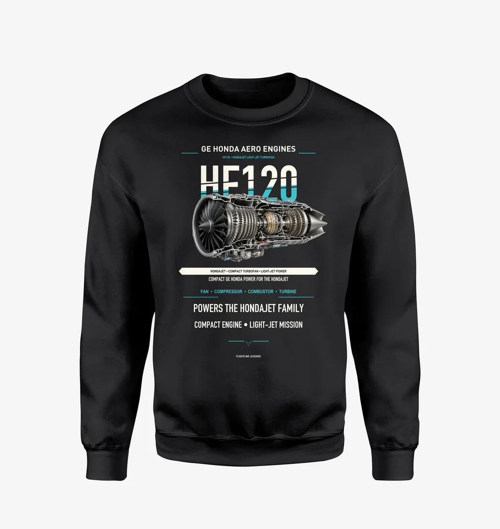 HF120 design on black sweatshirt