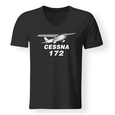 The Cessna 172 aviation design printed on soft cotton V-neck T-shirt.