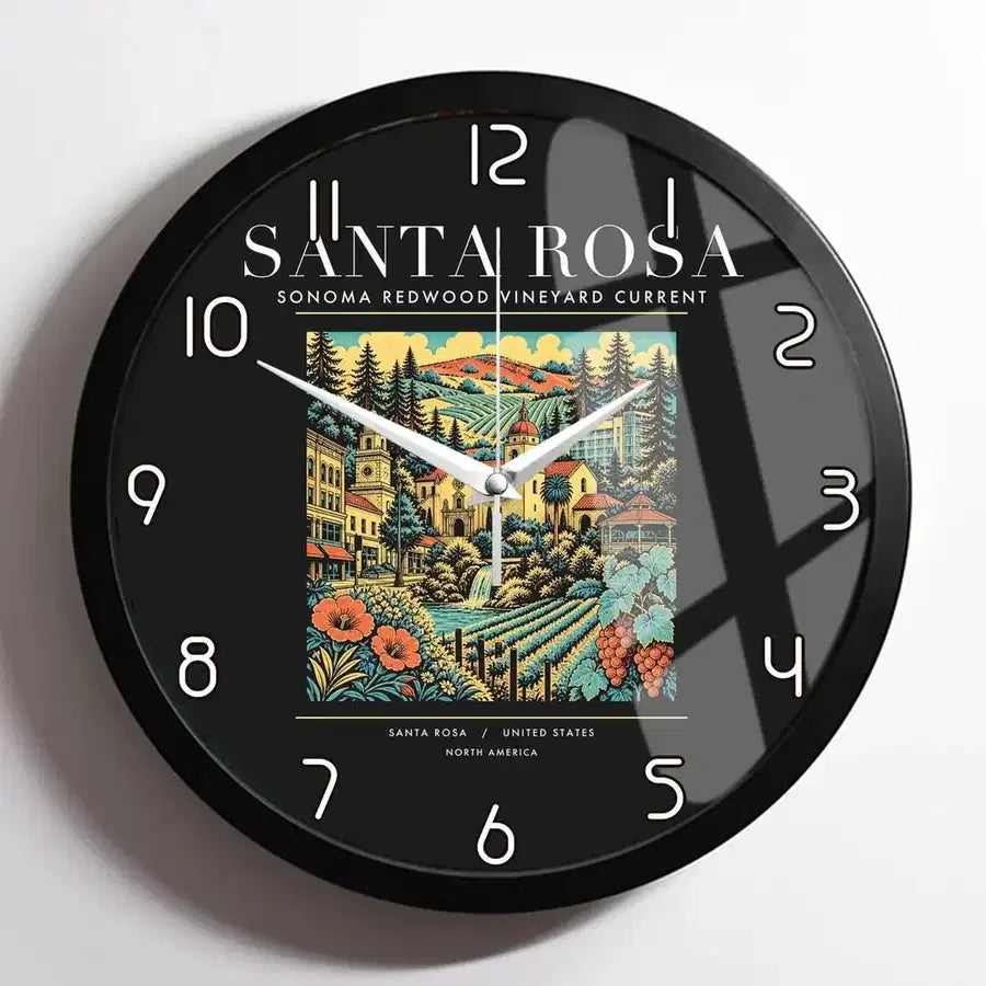 SANTA ROSA - Poster - Wall Clock Framed - Black