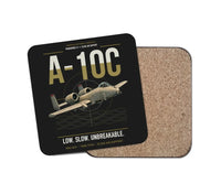 Thumbnail for A-10C Thunderbolt II design on black 1 piece coaster