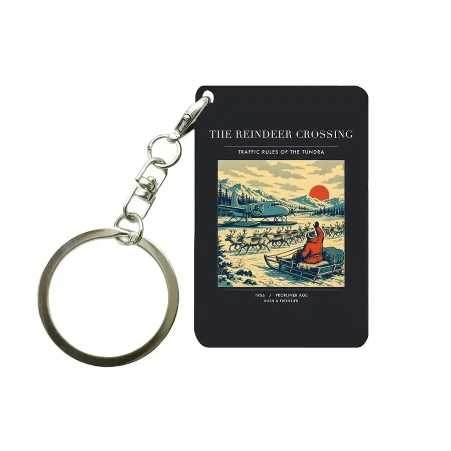 VINTAGE G4350 - The Reindeer Crossing - Designed Key Chain design on black