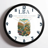 Thumbnail for Leeds Bradford Airport (LBA) design on white framed wall clock