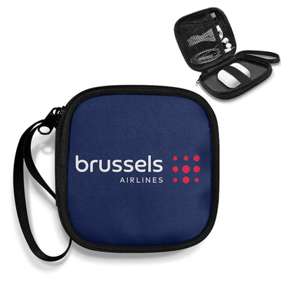 Brussels Airlines Portable aviation portable headphone bag in padded polyester.