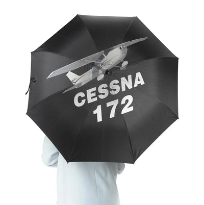 The Cessna 172 aviation design on windproof polyester umbrella.