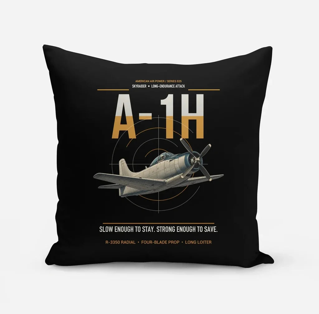A-1H Skyraider design on black pillow