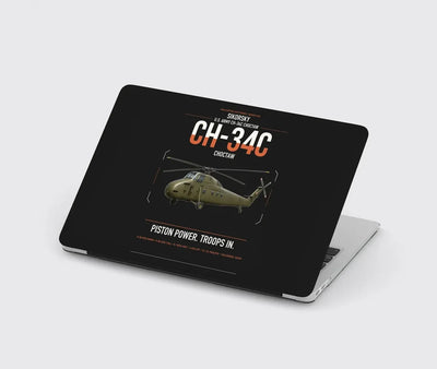 Sikorsky CH-34C Choctaw design on black MacBook case