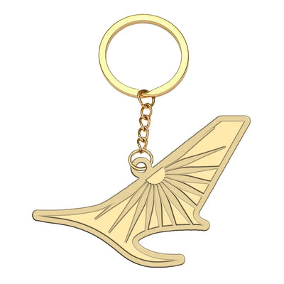 Air India Airlines aviation hollow key chain in polished alloy.