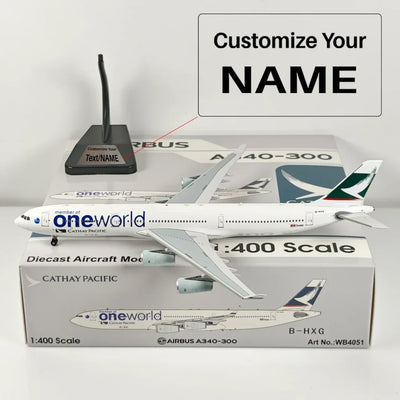 Side view of Cathay Pacific Airbus A340-300 B-HXG Airplane Model 1/400 aviation 16-18cm scale model aircraft in diecast metal.