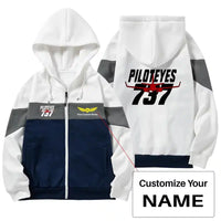 Thumbnail for Amazing Piloteyes737 Zipped Hoodie - Colourful - White + Name (Customizable)