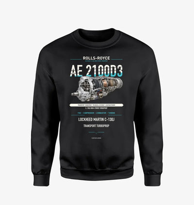AE 2100D3 design on black sweatshirt