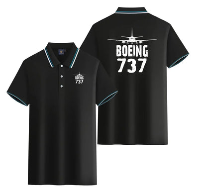 Boeing 737 & Plane Stylish Polo T-Shirts (Double-Side) aviation design printed on soft cotton stylish double-side polo.