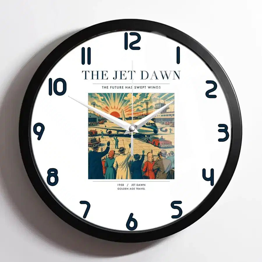 VINTAGE G4113 - The Jet Dawn - Designed Wall Clocks design on white framed