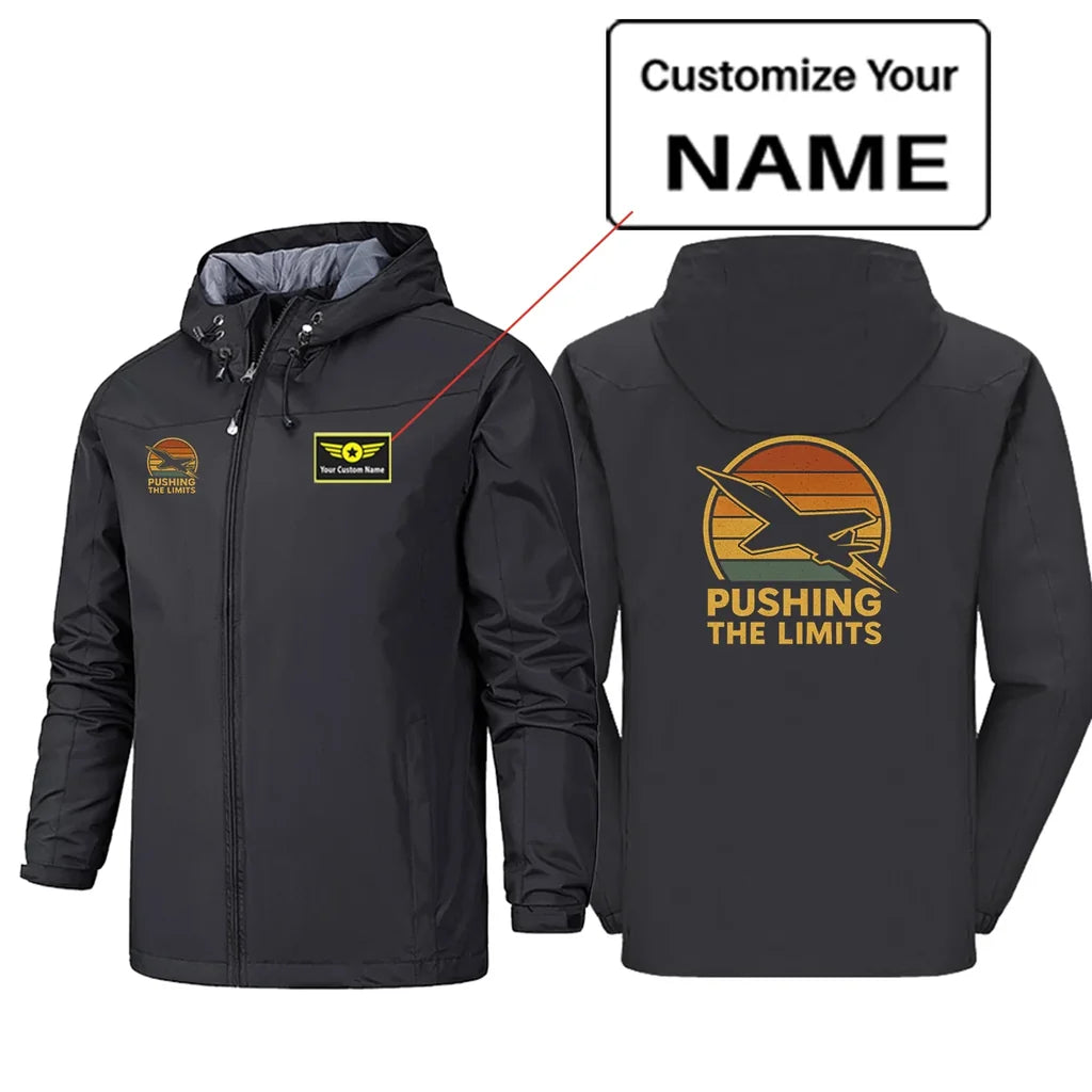 Pushing The Limits Retro Rain Jackets & Windbreakers aviation design printed on waterproof shell with sealed seams rain jacket.