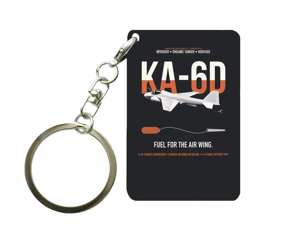 KA-6D Intruder design on black designed key chain, double-side print