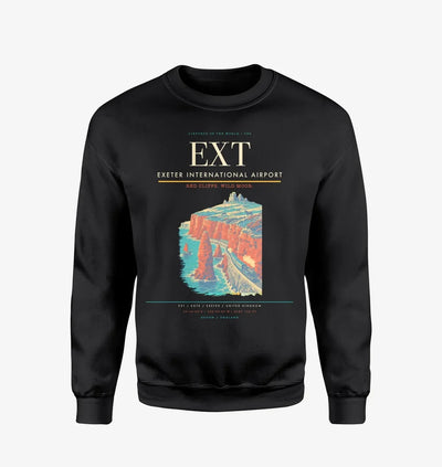 Exeter International Airport (EXT) design on black sweatshirt