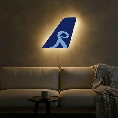Norse Atlantic Airways aviation design on durable metal with LED aircraft tail wall art.