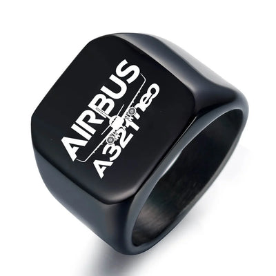 Amazing Airbus A321neo aviation ring in stainless steel.