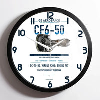 Thumbnail for CF6-50 design on white framed wall clock